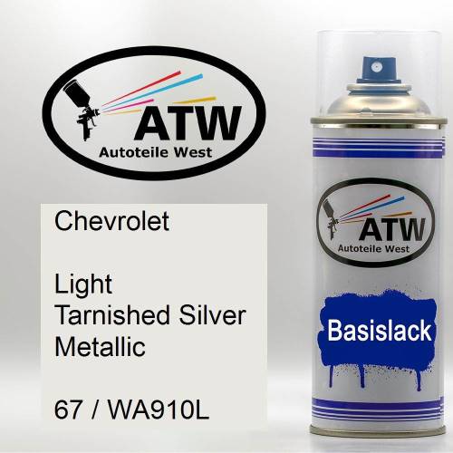 Chevrolet, Light Tarnished Silver Metallic, 67 / WA910L: 400ml Sprühdose, von ATW Autoteile West.